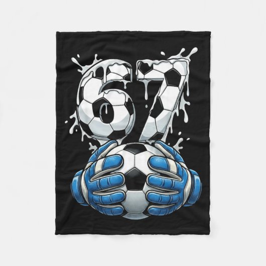 Voetbal Drip Nummer 67 Jongens Voetbal Doelman 67 Fleece Deken (Voorkant)