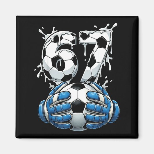 Voetbal Drip Nummer 67 Jongens Voetbal Keeper 67  Magneet (Voorkant)