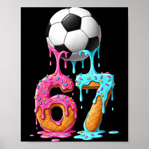 Voetbal Drip Nummer 67 Jongens Voetbalspeler 67 Poster