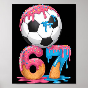 Voetbal Drip Nummer 67 Jongens Voetbalspeler 67  Poster