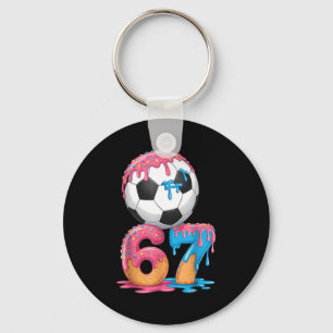 Voetbal Drip Nummer 67 Jongens Voetbalspeler 67 Sleutelhanger