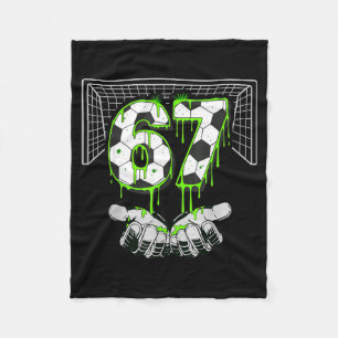 Voetbal Drip Nummer 67 Jongens Voetbalspeler 67 Vo Fleece Deken