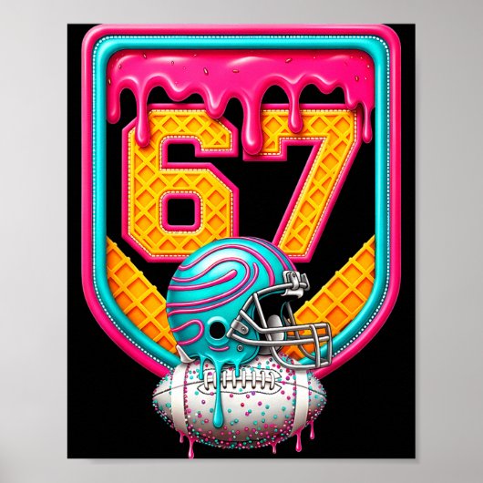 Voetbal Drip Nummer 67 Voetballer  Poster (Voorkant)