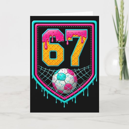 Voetbal Drip Nummer 67 Voetbalspeler Kaart (Voorkant)