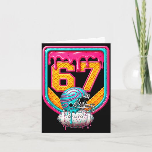 Voetbal Drip Nummer 67 Voetbalspeler  Kaart (Voorkant)