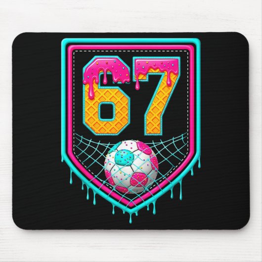 Voetbal Drip Nummer 67 Voetbalspeler Muismat (Voorkant)