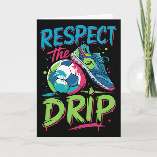 Voetbal Drip Smeltend Ijs Respecteer De Drip Jonge Kaart (Voorkant)