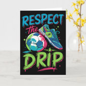 Voetbal Drip Smeltend Ijs Respecteer De Drip Jonge Kaart (Gele Bloem)