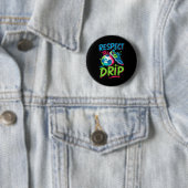 Voetbal Drip Smeltend Ijs Respecteer De Drip Jonge Ronde Button 5,7 Cm (In situ)