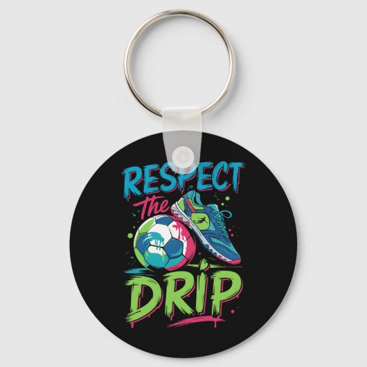 Voetbal Drip Smeltend Ijs Respecteer De Drip Jonge Sleutelhanger (Voorkant)