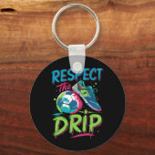 Voetbal Drip Smeltend Ijs Respecteer De Drip Jonge Sleutelhanger (Voorkant)