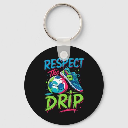Voetbal Drip Smeltend Ijs Respecteer De Drip Jonge Sleutelhanger (Voorkant)