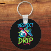 Voetbal Drip Smeltend Ijs Respecteer De Drip Jonge Sleutelhanger (Voorkant)