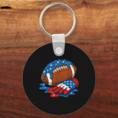 Voetbal Drip Wr Lineman Qb Rb Db Ijs 4 Juli Sleutelhanger (Voorkant)