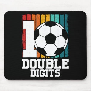 Voetbal Dubbele Cijfers 10 Jaar Oud - 10e Verjaard Muismat