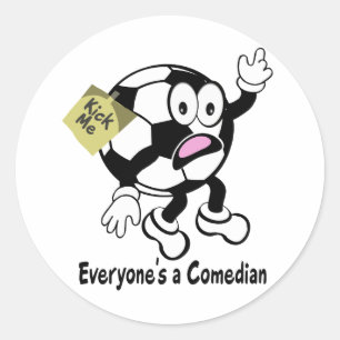 Voetbal Dude Kick Me Ronde Sticker
