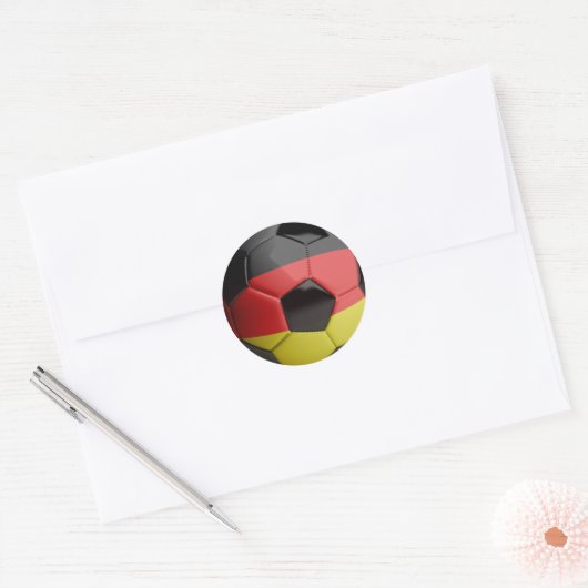 Voetbal Duitse vlag Ronde Sticker (Envelop)