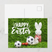 Voetbal Easterfor Soccer Player with Eggs Feestdagenkaart (Voorkant / Achterkant)