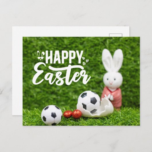 Voetbal Easterfor Soccer Player with Eggs Feestdagenkaart (Voorkant / Achterkant)