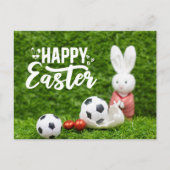 Voetbal Easterfor Soccer Player with Eggs Feestdagenkaart (Voorkant)