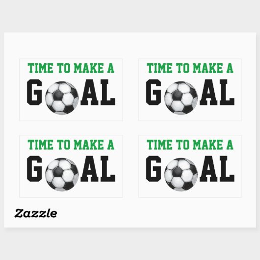 Voetbal, een doel maken rechthoekige sticker (Vel)