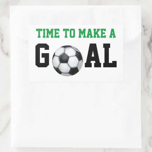 Voetbal, een doel maken rechthoekige sticker (Tas)