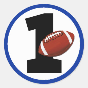 Voetbal Eén Eerste Verjaardag Baby Sportfeest Clas Ronde Sticker