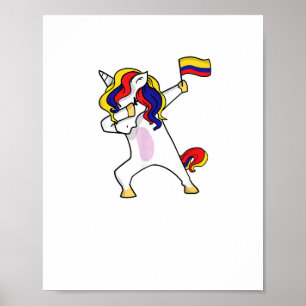 Voetbal Eenhoorn Colombia Jersey Ontwerp Colombiaa Poster
