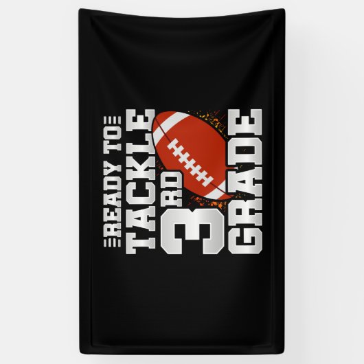 Voetbal eerste dag 3e leerjaar terug naar school spandoek (Verticaal)