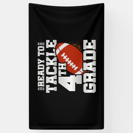 Voetbal Eerste Dag 4e Klas Terug Naar School Spandoek (Verticaal)