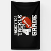 Voetbal eerste dag 4e leerjaar terug naar school spandoek (Verticaal)