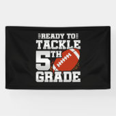 Voetbal eerste dag 5e leerjaar terug naar school spandoek (Horizontaal)