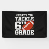 Voetbal eerste dag 6e leerjaar terug naar school spandoek (Horizontaal)