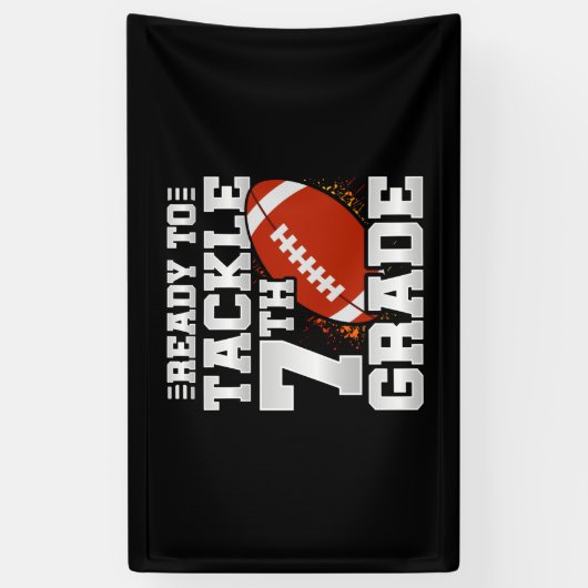 Voetbal Eerste Dag 7e Klas Terug Naar School Spandoek (Verticaal)