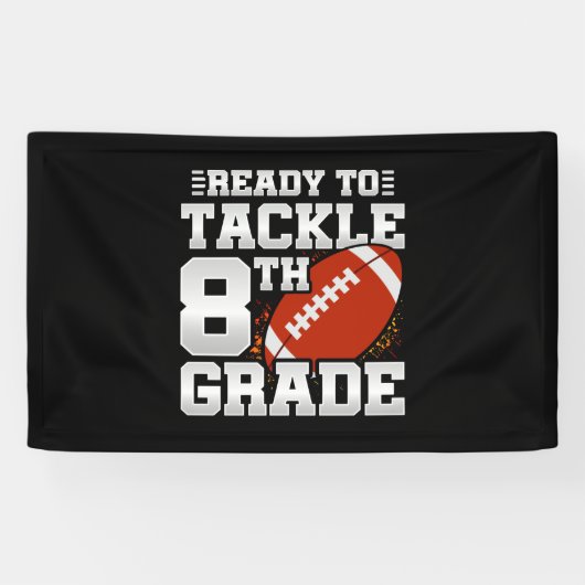 Voetbal eerste dag 8e klas terug naar school spandoek (Horizontaal)