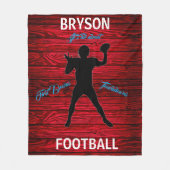 Voetbal Eerste downs Touchdowns Rode Hout Fleece Deken (Voorkant)