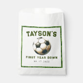 Voetbal Eerste Jaar Down 1e Verjaardag Papier Bedankzakje (Voorkant)