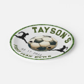 Voetbal Eerste Jaar Down 1e Verjaardag Papier Papieren Bordje (Gekanteld)