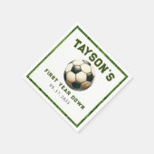 Voetbal Eerste Jaar Down 1e Verjaardag Papier Servet (Hoek)