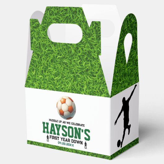 Voetbal Eerste Jaar Down 1e Verjaardagsfeest Bedankdoosjes (Geopend)