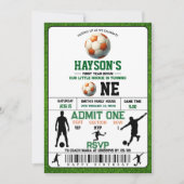 Voetbal Eerste Jaar Down 1e Verjaardagsfeest Kaart (Voorkant)