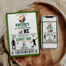 Voetbal Eerste Jaar Down 1e Verjaardagsfeest Kaart