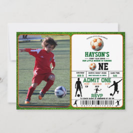 Voetbal Eerste Jaar Down 1e Verjaardagsfeest Kaart