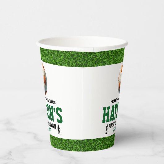 Voetbal Eerste Jaar Down 1e Verjaardagsfeest Papieren Bekers (Rechts)