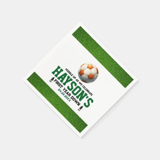 Voetbal Eerste Jaar Down 1e Verjaardagsfeest Servet (Hoek)