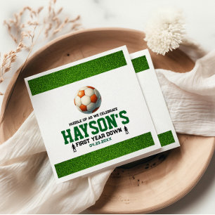 Voetbal Eerste Jaar Down 1e Verjaardagsfeest Servet