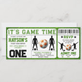 Voetbal eerste jaar Down Ticket 1e verjaardag Kaart (Voorkant)