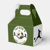 Voetbal eerste jaar naar beneden 1e verjaardag bedankdoosjes (Achterkant)