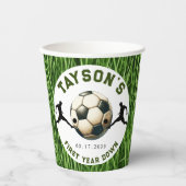 Voetbal eerste jaar naar beneden 1e verjaardag papieren bekers (Voorkant)
