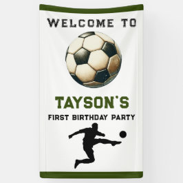 Voetbal eerste jaar naar beneden 1e verjaardag spandoek